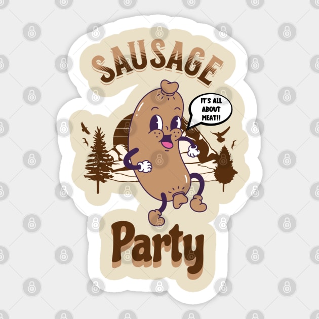 Sausage Party Grill Time Sticker by ChasingTees